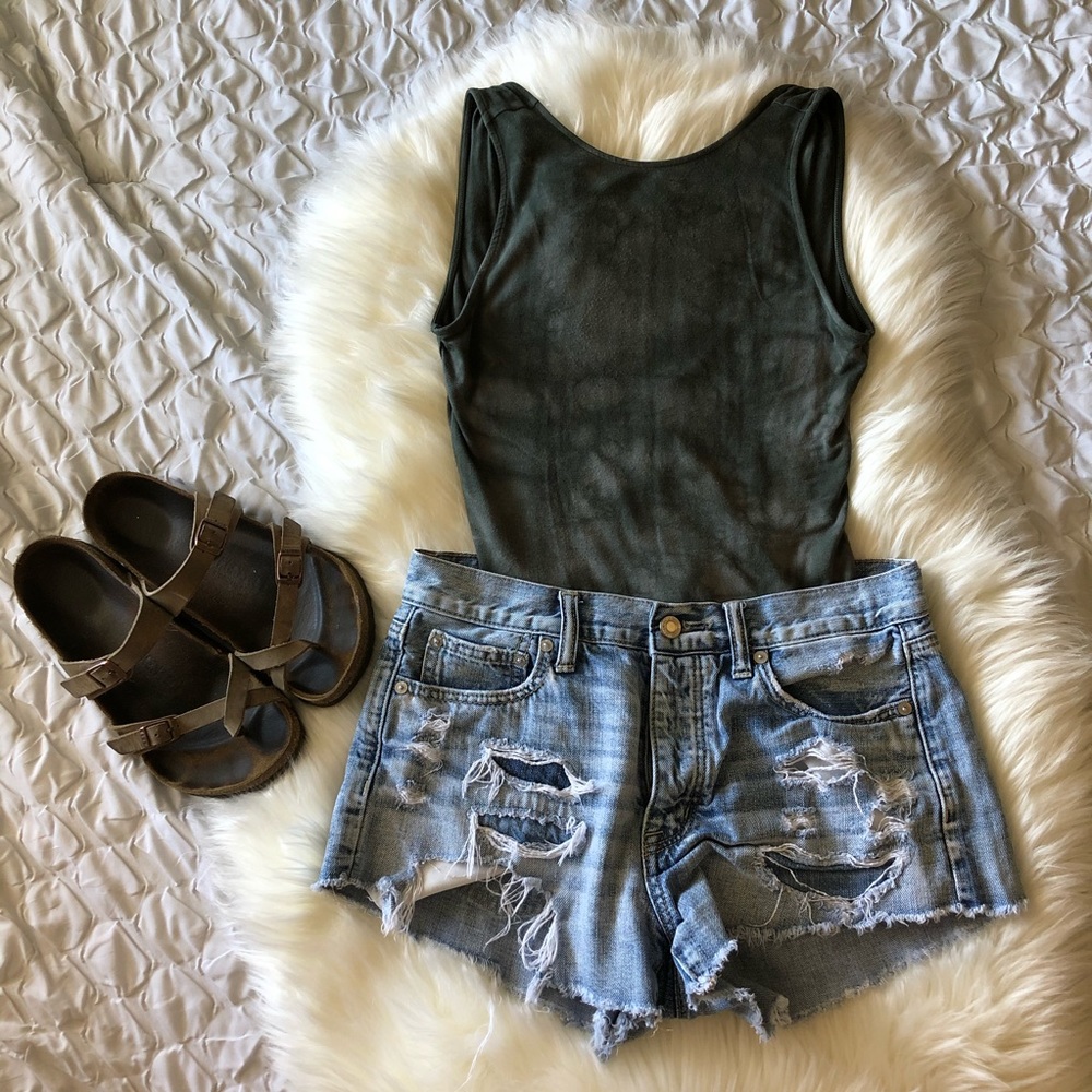 Green Tie-Dye American Eagle Outfitters Bodysuit